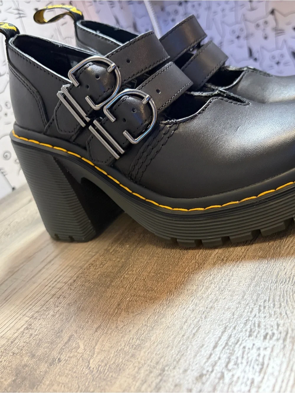 Dr. Martens Black Eviee Sendal Leather heeled shoes